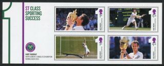 Gb 2013 Mnh Andy Murray Wimbledon Champion 4v M/s Tennis Sports Stamps