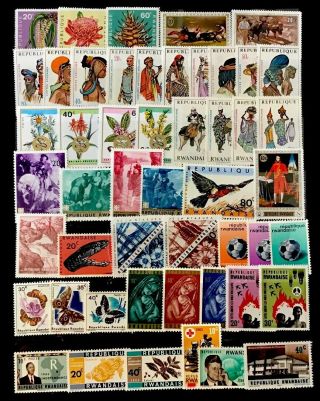 Rwanda Stamps 50 All Different Lot 9519p