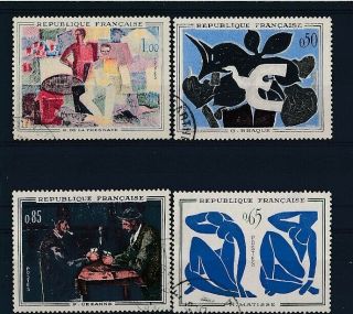 D280065 Paintings Art 1961 Set of FDC ' s France,  VFU Set of Stamps 2