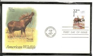 Us Sc 2298 American Wild Life - Moose - Fdc.  Artcraft Cachet