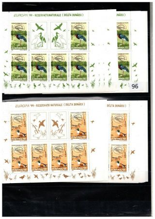,  Romania 1999 - Mnh - Europa Cept - Birds,  Nature - 10 Sheets - 60 Sets