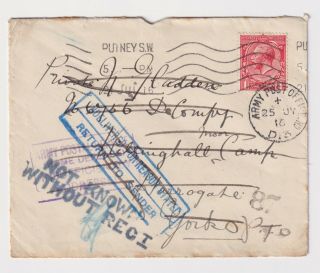 Ww1 Cover To Soldier Killinghall Camp Harrogate Fpo Hd D3 - Redirected Not Known