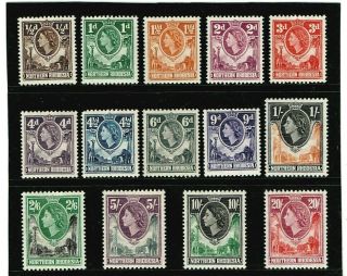 Northern Rhodesia - 1953 - Qe Ii Complete Set Of Stamps Very Good Cat£85.  00