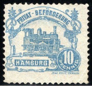 Germany / Local / Privat Post,  Beforderung,  Hamburg,  10pf,  Mhog,  Locomotive