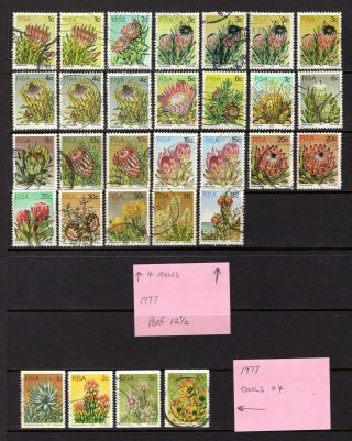 South Africa 1977 Succulents & Proteas Good To Fine Range With Coils & More