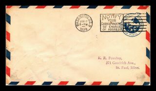 Dr Jim Stamps Us Washington Dc Embossed Air Mail Cover 1929 Slogan Cancel
