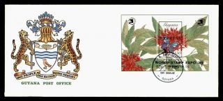 Dr Who 1989 Guyana World Stamp Expo Butterfly Express S/s Fdc C129985