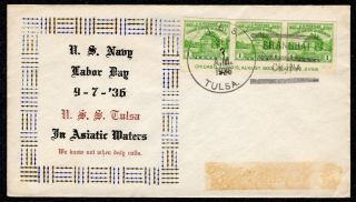 1936 Uss Tulsa (pg - 22) " Shanghai/china " Labor Day In Asiatic Waters Oy209