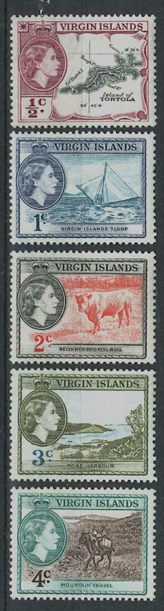 Virgin Islands 1956 Set Of 13 Stamps,  Never Hinged,  Cat.  Value Ca.  $75