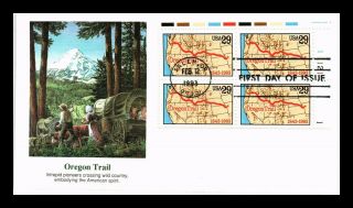Dr Jim Stamps Us Oregon Trail First Day Of Issue Fleetwood Cover Block Salem