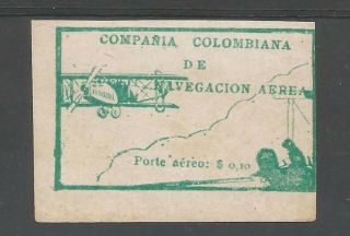 Rare Colombia 1920 Ccna Imperf Airmail Yvert Pa14 Full Gum Cat 230€
