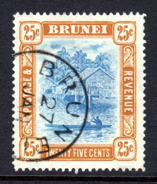 Brunei 1907 25c Pale Blue & Ochre Brown Sg30