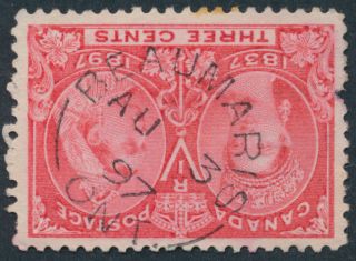 Canada Postmark - Beaumaris (muskoka) Ont Split Ring Au 3 97 On 53 3c Jubilee