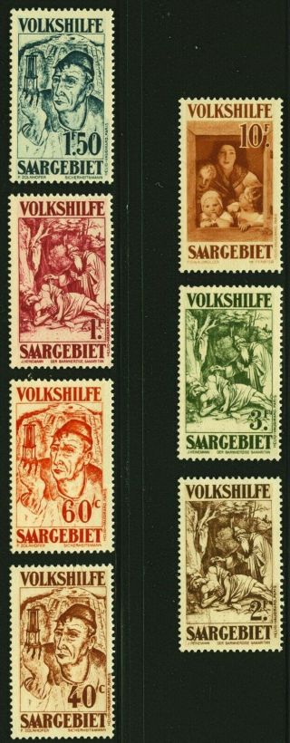 Germany France Stamps 1931 Saargebeit Saar Volkshilfe Mi 144 - 150 Mnh € 450—