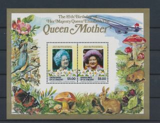 Lk73478 St Vincent Grenadines Elizabeth Queen Mother Royalty Sheets Mnh