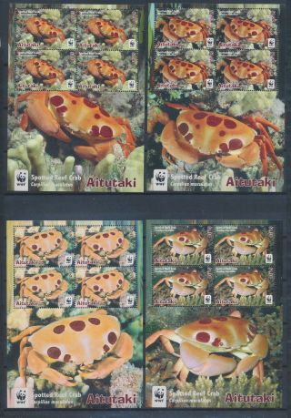 Gx01889 Cook Islands Aitutaki Spotted Reef Crab Sealife Sheets Mnh