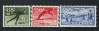 Norway 1951 Sixth Winter Olympic Games Mh Set Of 3
