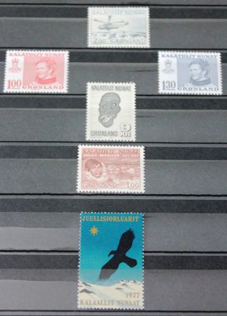 Greenland Post Official Year Set 1977 1st Edition Type 2 Thin Number Complet MNH 3