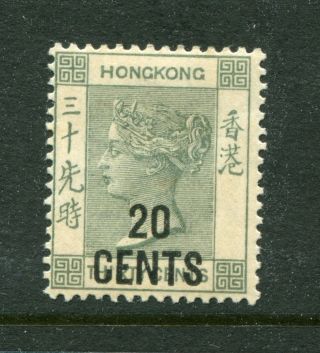 1891 China Hong Kong Gb Qv 20c (o/p 30c) Green Stamp With No Chinese M/m