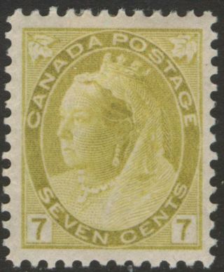 Canada 81 7c 1902 Olive Yellow Qv Numeral Issue Vf Mph Cv $250