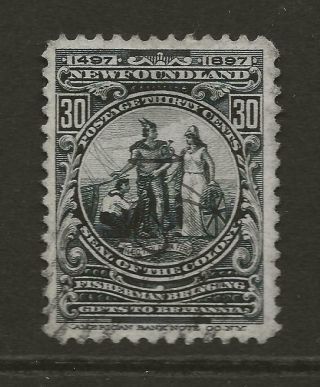 Newfoundland 1897 Sg77 30c Slate Blue Seal Of Colony Fine Cat £110