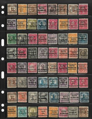 A Two Sided Vario Page Loaded With 127 Washington Local And Bureau Precancels