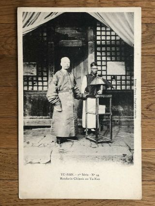 China Old Postcard Chinese Mandarin Yu Na Yunnan To France 1906