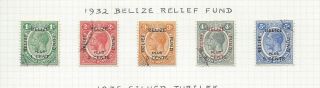 British Honduras 1932 Belize Relief Fund Set Fine