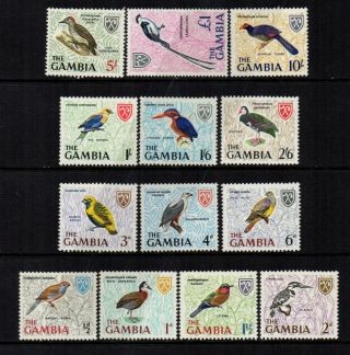 Gambia 1966 Birds - Set Of 13 - Sg 233 To 245 - Unmounted (4d Slight Crease)