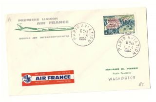 France Republique Francaise 1964 Air France First Flight Cover Paris Washington