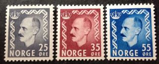 Norway 1950 3 X Stamps Hinged