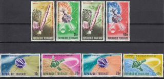 K7 Togolaise Set Of 8 Space Stamps Airmail Mnh Satellite
