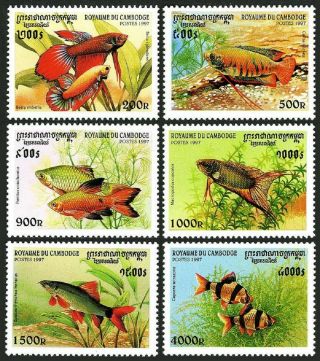 Cambodia 1669 - 1674,  Mnh.  Michel 1762 - 1767.  Fish 1997.