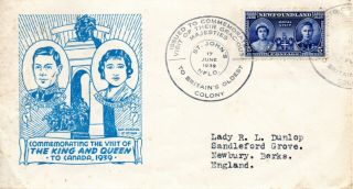 Newfoundland 1939 Illustrated First Day Cover 5c Royal Visit Sg