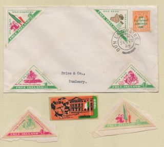 Ireland 1957 Cover With 25th Anniv Easter Rising Stamp,  Ireland Labels,  More