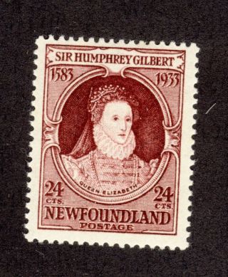 Newfoundland Mnh Stamp 224 - 24c Queen Elizabeth I Mnh Cat.  Value= $72.  00