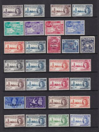 British Commonwealth 1946 Kgvi Victory Mh 46 Different Sets