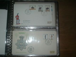 BOXED ALBUM GUERNSEY QEII FDCS FIRST DAY COVERS STAMPS 1979 TO 1999 CHANNEL ISLE 3