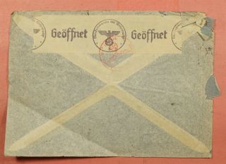 1941 NORWAY KVINESDAL CANCEL AIRMAIL TO USA WWII CENSORED 2