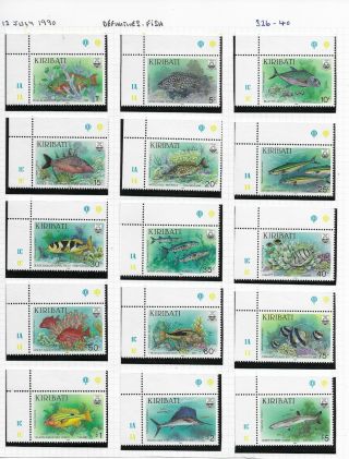 Kiribati 1990 Fish Definitives 1c - $5 (15) Nh