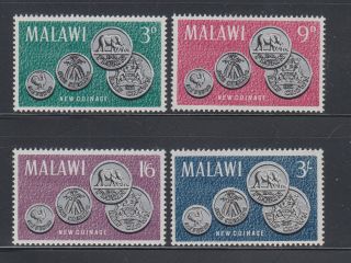 Malawi 1965 Coins Elephant Sc 22 - 25 Complete Never Hinged