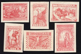Armenia 1921 Group Of 6 Stamps Liapin H35,  H37,  H39,  H41,  H47,  H49 Mh/mnh Cv=665€