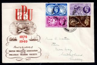 Gb 1949 Upu (universal Postal Union) Illustrated Fdc Ws14352