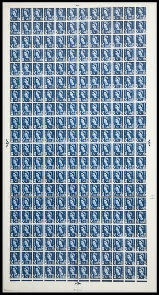 Xs15 5d Scotland Regional Sheet 2x9.  5mm Violet - Full Sheet Unmounted Mint/mnh