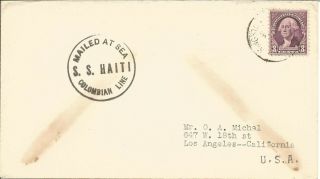 Maritime Mail Cover Posted On Board Ss Haiti To Kingston 1930 - 1932 U653