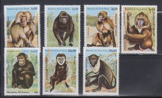 Guinea Bissau 1983 Apes Sc 457 - 463 Never Hinged