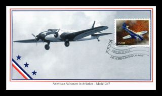 Dr Jim Stamps Us Model 247 Advances In Aviation First Day Cover Oshkosh