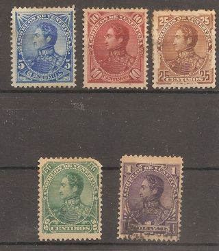 Venezuela - 1882 - Simon Bolivar - Complete Set - 5 Stamps - Y&t Nrs.  29 To 23