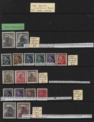 German Occupation: 1945 Examples - Ex - Dealers Stock - 2 Sides Of Page (25392)