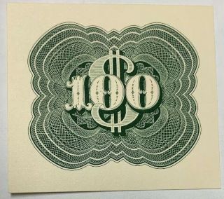 Square From The Bureau Of Engraving With $100 Denomination